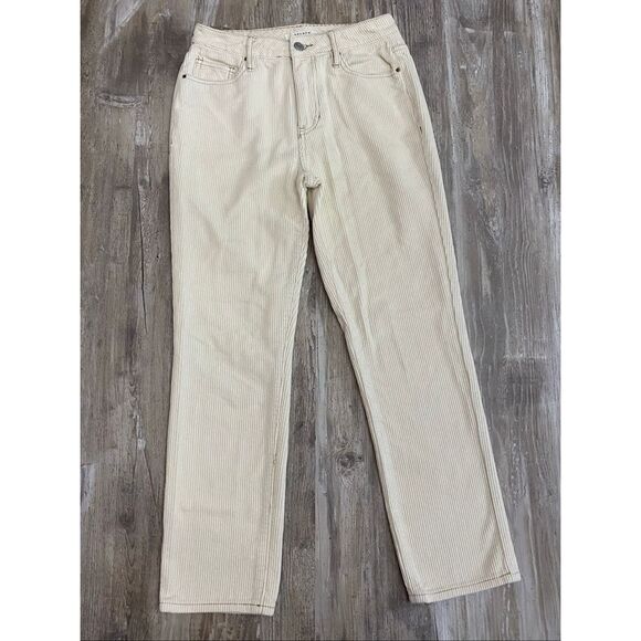 PACSUN Corduroy Mom Jeans Pants Mid Rise Cream Women’s Sz 25 - Picture 1 of 6